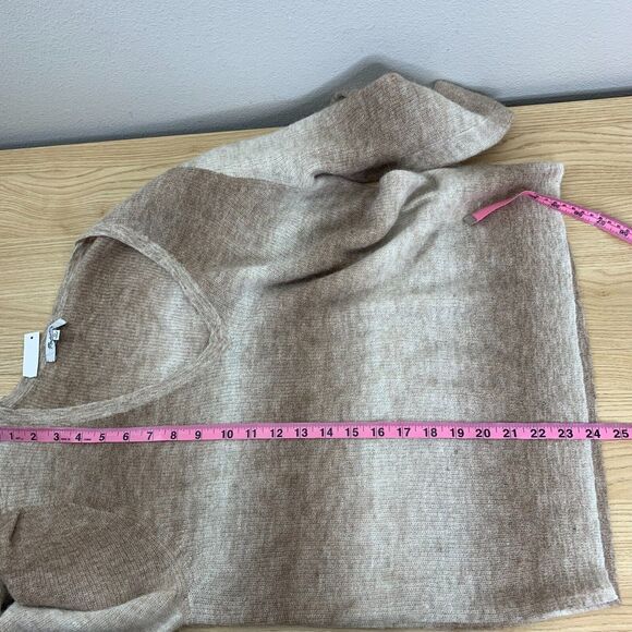 Madewell Alpaca Blend Sweater Women XL Deep V Neck Gradient Beige Quiet Luxury - Picture 7 of 8
